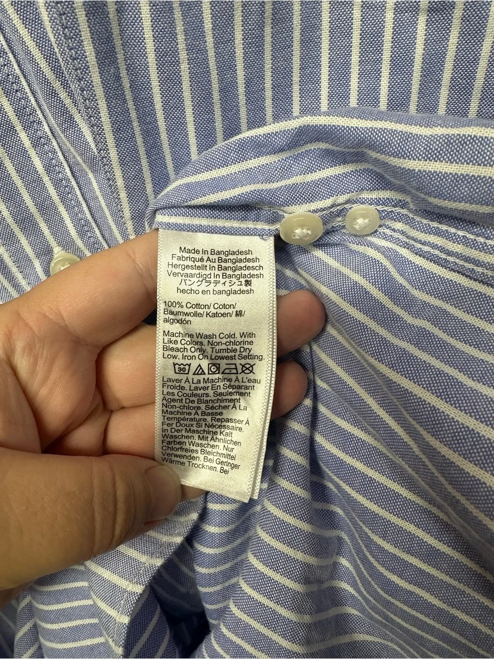 J.Crew Broken-In Oxford Classic Fit Stripe Button Down Shirt Men’s L 100% Cotton